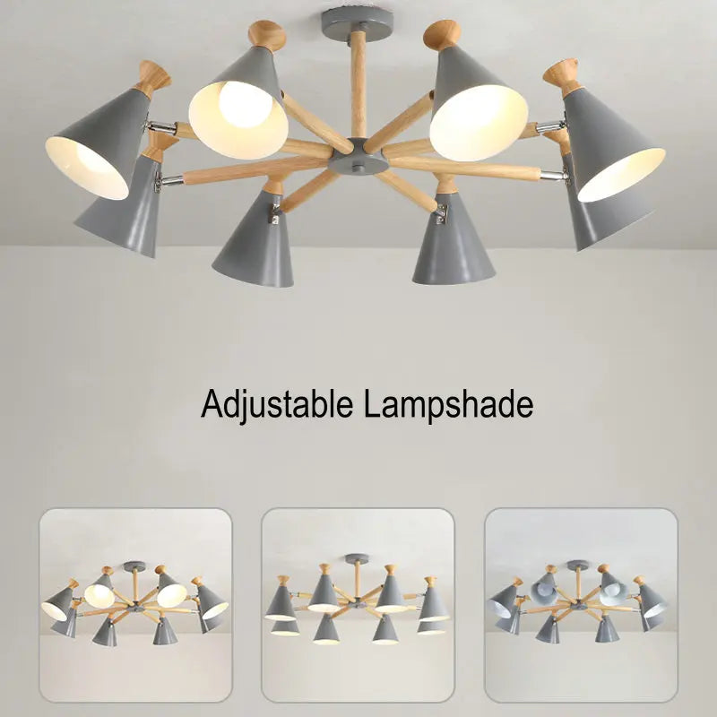 suspension nordique en bois pour décoration intérieure - vue 5 sur 26