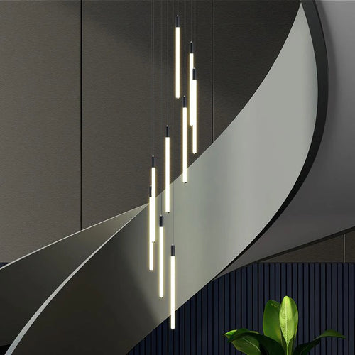lustre moderne à led pour éclairage intérieur spiralé - vue 2 sur 12