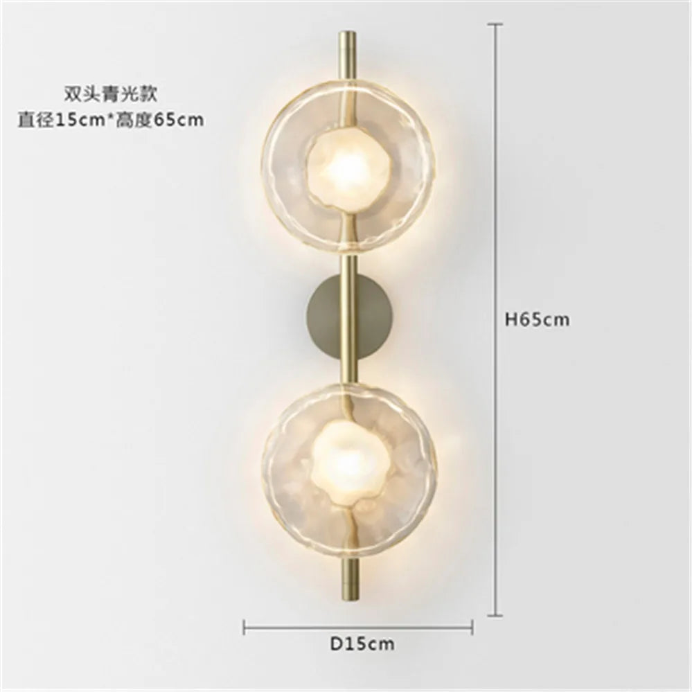 applique murale ceto design rétro en verre rond luxe intérieur - vue 8 sur 12