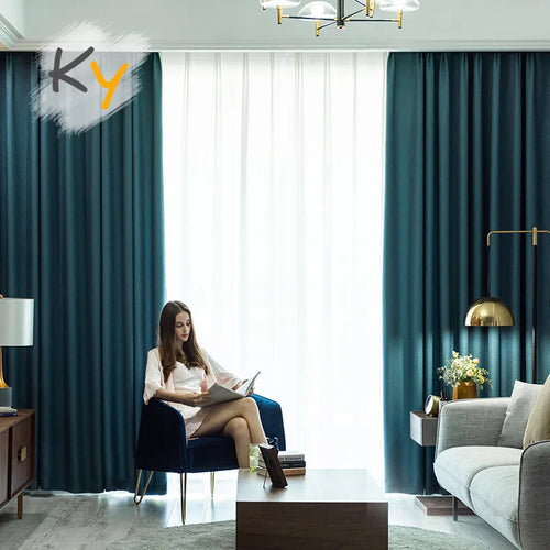Rideau occultant épais moderne pour salon chambre - vue 6 sur 12