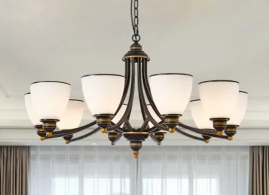 lustre classique en fer et verre pour décoration intérieure - vue 16 sur 16