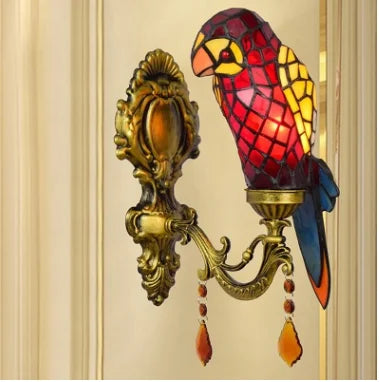 applique murale design en verre coloré motif perroquet - vue 21 sur 20