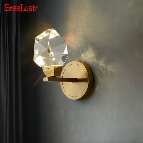Applique murale led cristal luxe moderne décor intérieur maison chevet allée entrée. - vue 3 sur 13