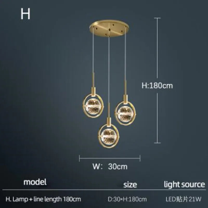 lampe nordique créative en cristal pour restaurant et bar - vue 11 sur 14