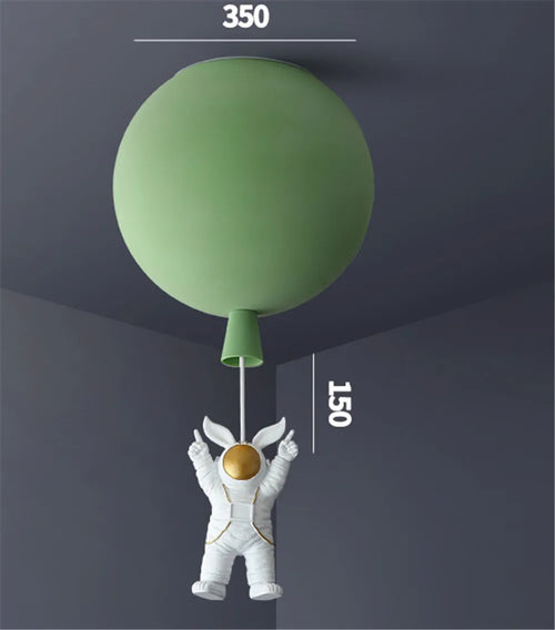 plafonnier led nordique avec astronaute et ballons pour enfants - vue 10 sur 28