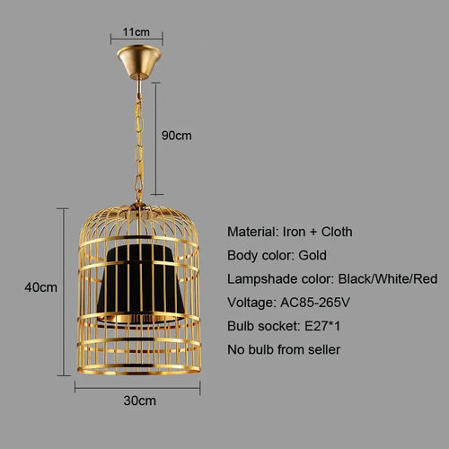 suspension décorative en forme de cage à oiseaux chinoise - vue 2 sur 9