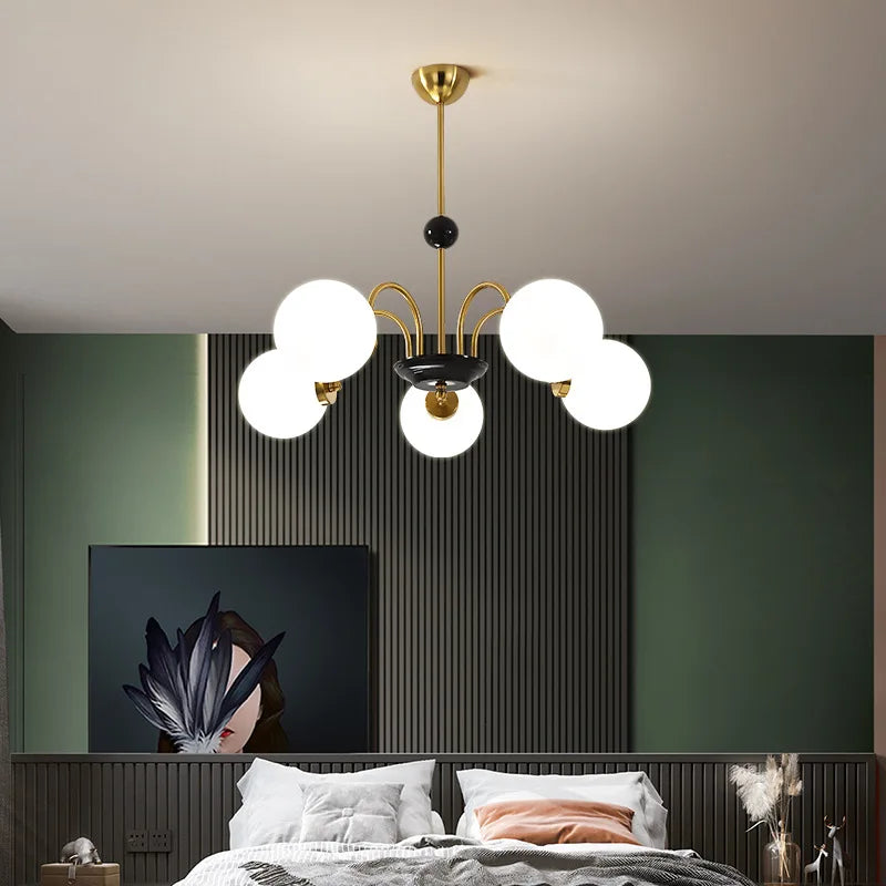 lustre nordique américain en verre led suspendu décoratif - vue 5 sur 13