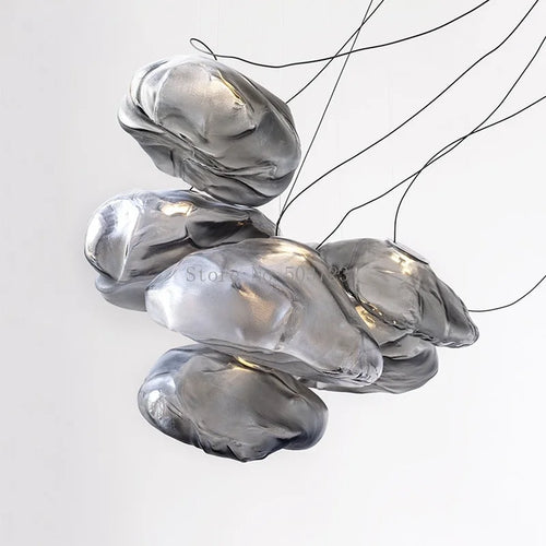 lustre en verre de luxe led post-moderne nordique créatif - vue 5 sur 12