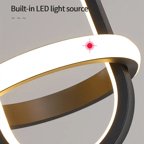 suspension moderne en or led décorative d'intérieur - vue 5 sur 8