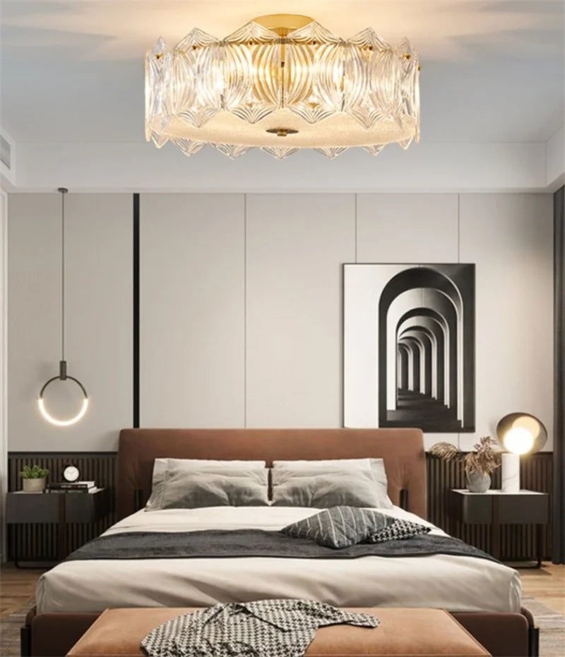 plafonnier en cristal moderne pour éclairage intérieur élégant - vue 4 sur 6