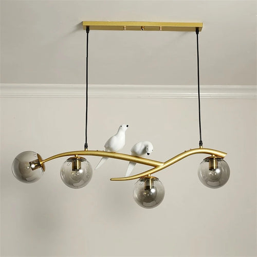 lustre moderne nordique en verre led pour restaurant bar - vue 3 sur 14