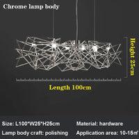 lustre post-moderne de luxe design italien nordique étoile rectangulaire