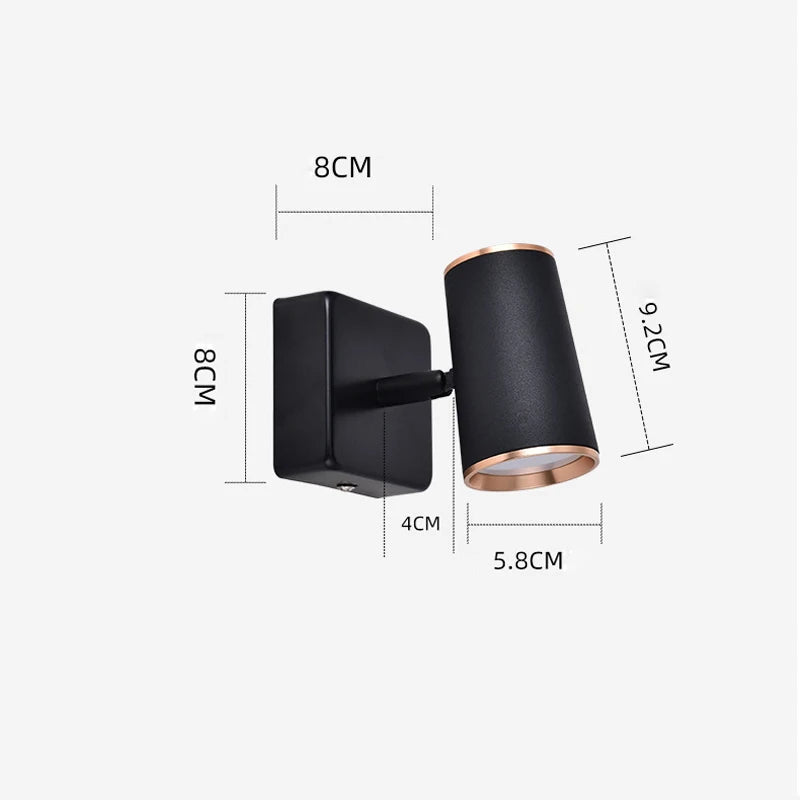 lampe de chevet led rotative à 360 degrés pour maison hôtel - vue 3 sur 8