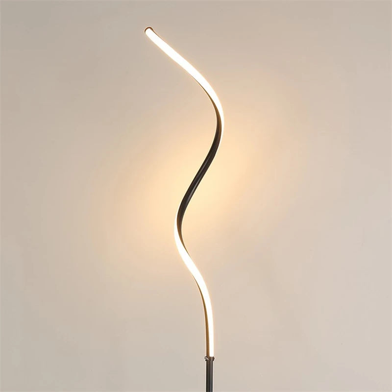lampadaire led courbe moderne décoration nordique lampes debout luminaires - vue 3 sur 8