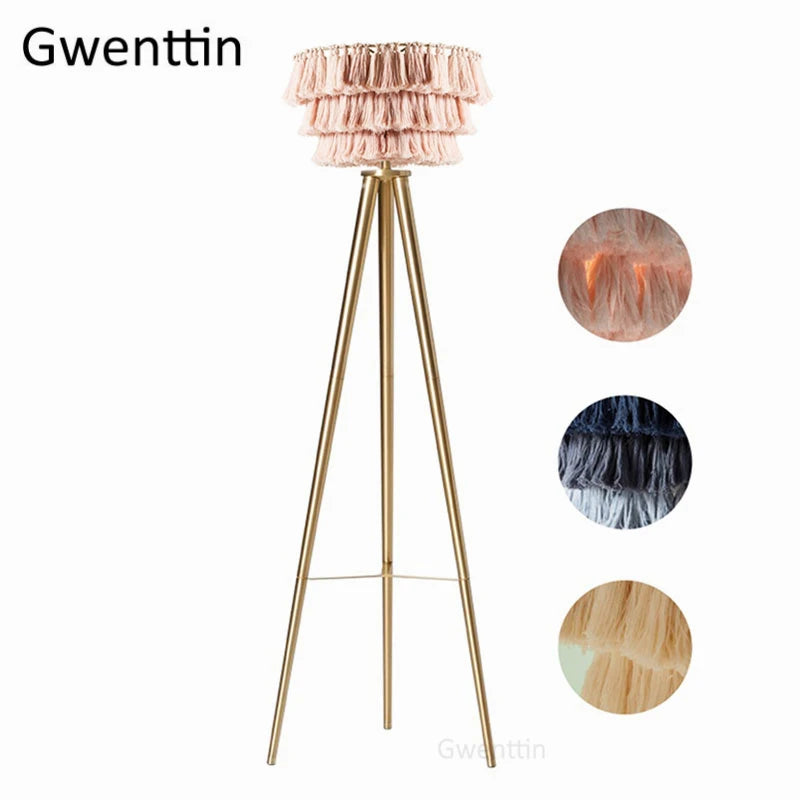 lampadaire créatif en fil de soie avec trépied nordique décoratif - vue 1 sur 13