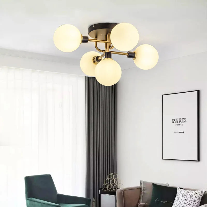 lustre moderne en verre fumé pour intérieur de maison - vue 2 sur 17