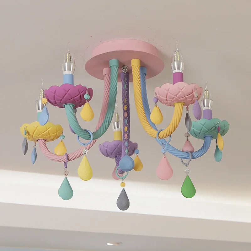 plafonnier moderne pour chambre d enfants avec douilles lumineuses - vue 2 sur 9