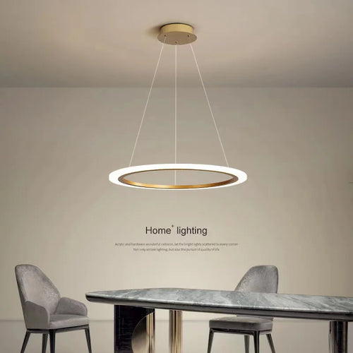 lustre circulaire moderne à anneau unique éclairage led - vue 3 sur 9