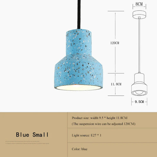 suspension moderne en terrazzo design nordique plusieurs couleurs led - vue 19 sur 28