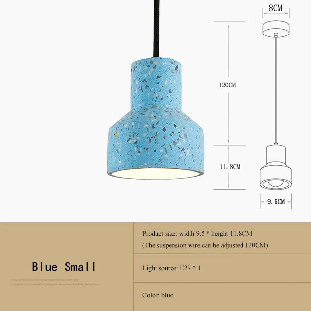 suspension moderne en terrazzo design nordique plusieurs couleurs led - vue 18 sur 28