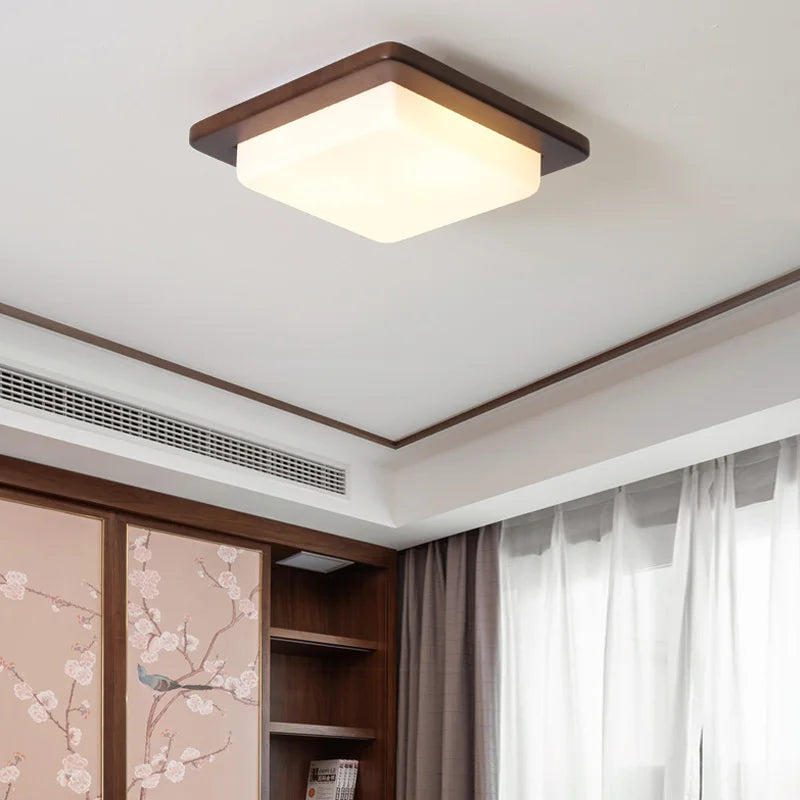 Bois véritable moderne LED lustres lumières d'intérieur pour chambre étude salon décoration de la maison lampes luminaire éclairage en caoutchouc lumière - vue 4 sur 10