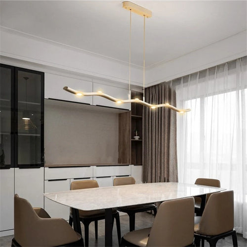 suspension led design post-moderne simple courbe - vue 4 sur 7