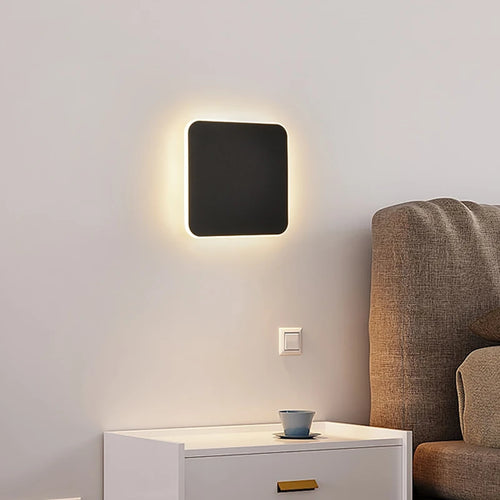 Applique murale LED lampe avec interrupteur tactile chambre chevet intérieur escalier luminaire carré et rectangle lumière 10W 12W 13W wandlamp - vue 2 sur 18