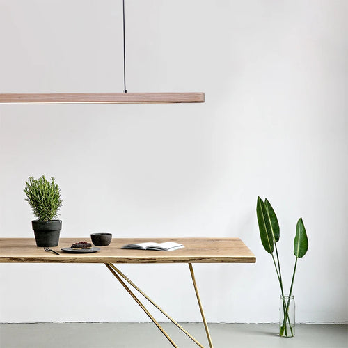 suspension en bois avec lumière led pour table à manger - vue 7 sur 10
