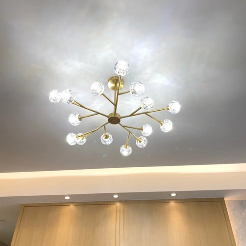 lustre en cristal moderne en cuivre pour un éclairage raffiné - vue 3 sur 11