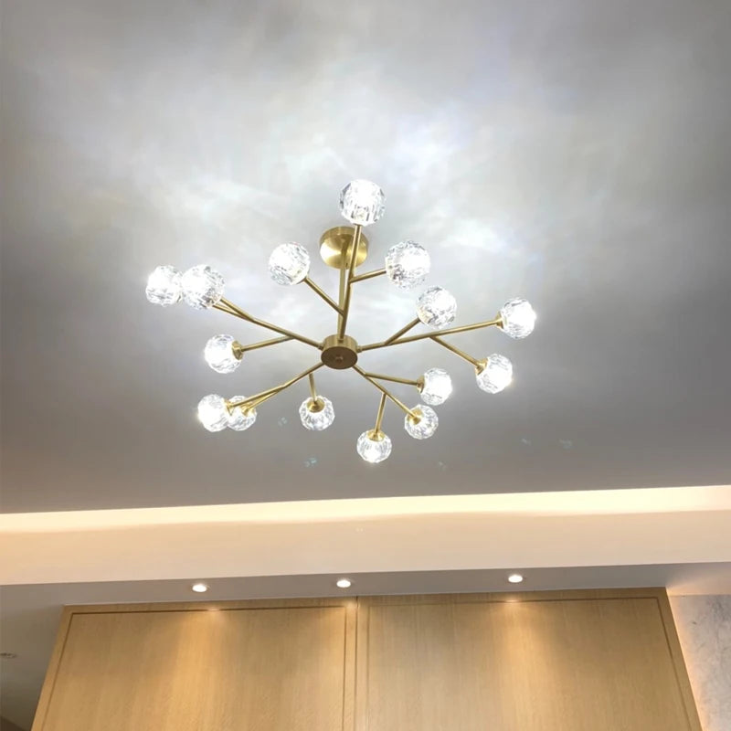 lustre en cristal moderne en cuivre pour un éclairage raffiné - vue 3 sur 11