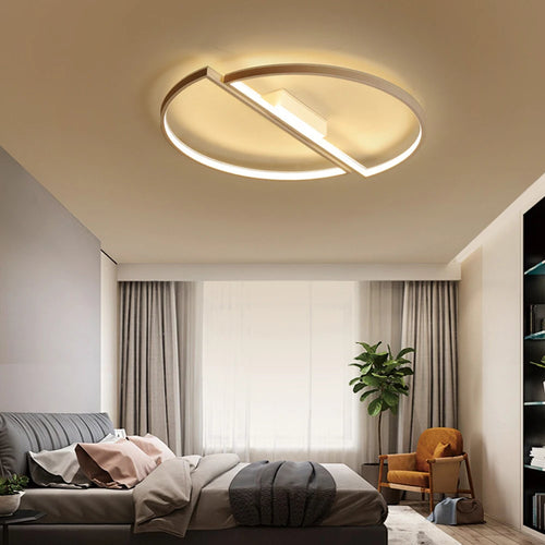 plafonnier moderne demi-cercle à leds pour décoration nordique - vue 3 sur 9