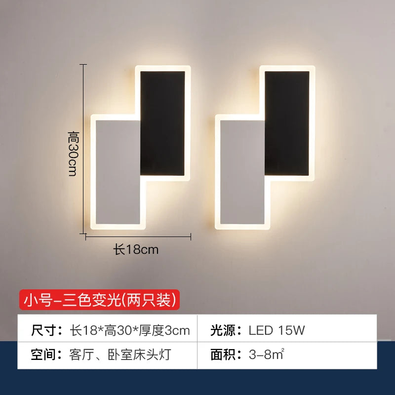applique murale led moderne simple art décoratif luminaire - vue 6 sur 10