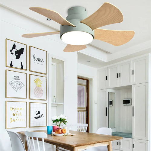 Ventilateur silencieux DC plafonnier ventilateurs de Loft avec lumière LED et lampes modernes à distance pour salon ventilateur de Hall lumières éclairage en bois - vue 3 sur 9