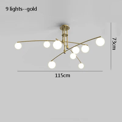 suspension moderne en métal et verre pour intérieur - vue 10 sur 18