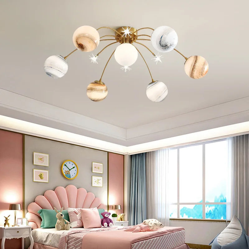 lustre enfant en verre design lumineux pour chambre - vue 6 sur 7