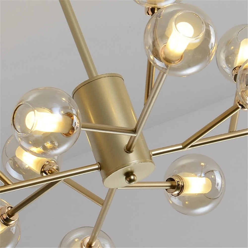 Lustre Nordique LED Salon Chambre Cuisine Boule de Verre moléculaire - vue 6 sur 16