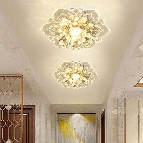 lustre en cristal fleurs pour décoration éclairage intérieur - vue 3 sur 11