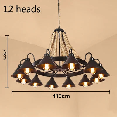 lustre vintage industriel en fer forgé pour loft et café - vue 13 sur 12