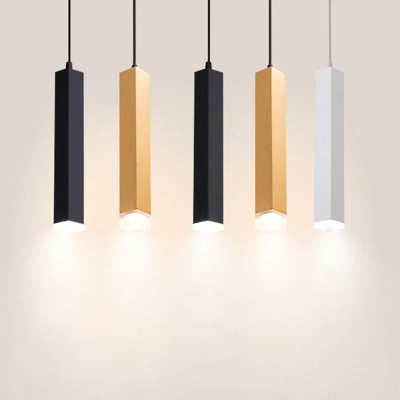 Luminaire suspension led tube tuyau carré - vue 2 sur 9