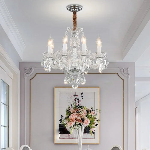 lustre en cristal doré pour décoration intérieure élégante - vue 5 sur 13
