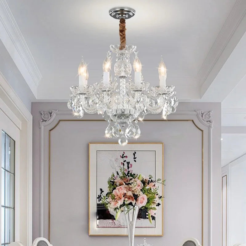 lustre en cristal doré pour décoration intérieure élégante - vue 5 sur 13