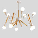 lustre en bois massif style moderne lampe araignée créative post-moderne