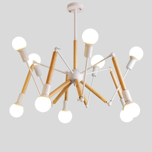lustre en bois massif style moderne lampe araignée créative post-moderne - vue 2 sur 8