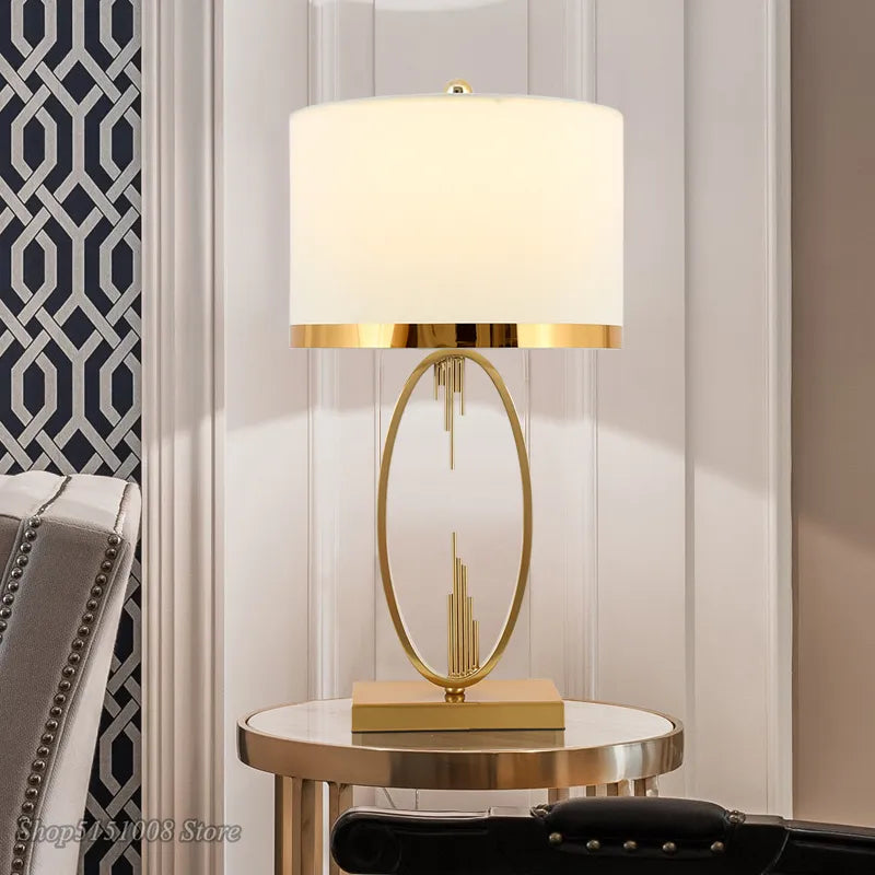 lampe table métal nordique salon chambre - vue 2 sur 7