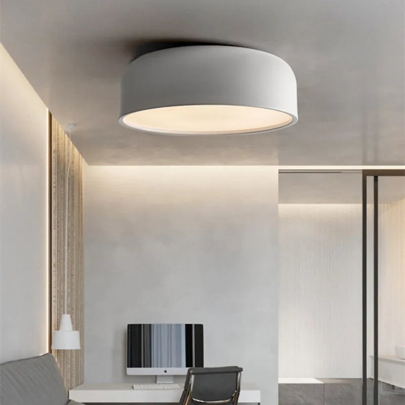 plafonnier led rond design smithfield en aluminium style scandinave hôtel - vue 4 sur 6