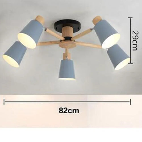 lustre nordique en bois massif simple et moderne - vue 13 sur 18