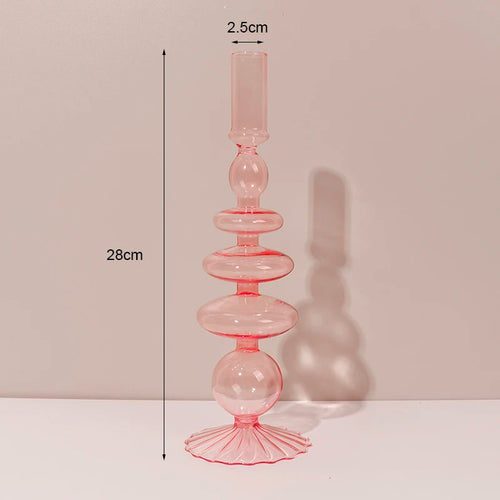 bougeoirs en verre rétro classiques pour décoration de mariage et intérieure - vue 16 sur 17