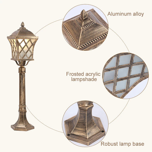 lampe colonne extérieure imperméable pour jardin et allée - vue 10 sur 10