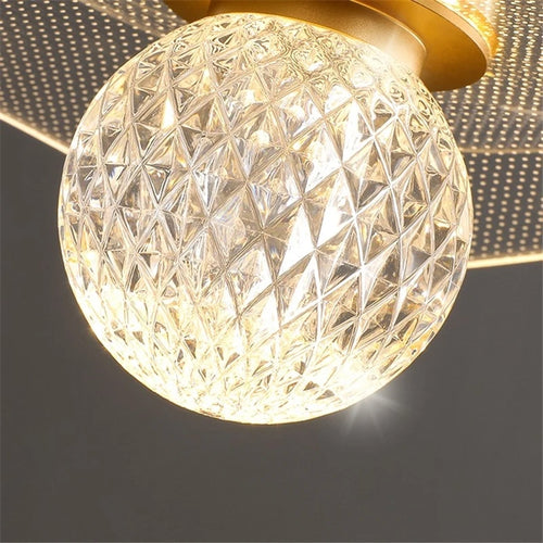 lustre moderne en acrylique et cuivre led feuille de lotus - vue 7 sur 18