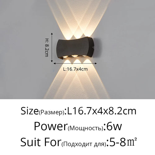 applique murale led moderne imperméable pour extérieur minimaliste - vue 12 sur 18
